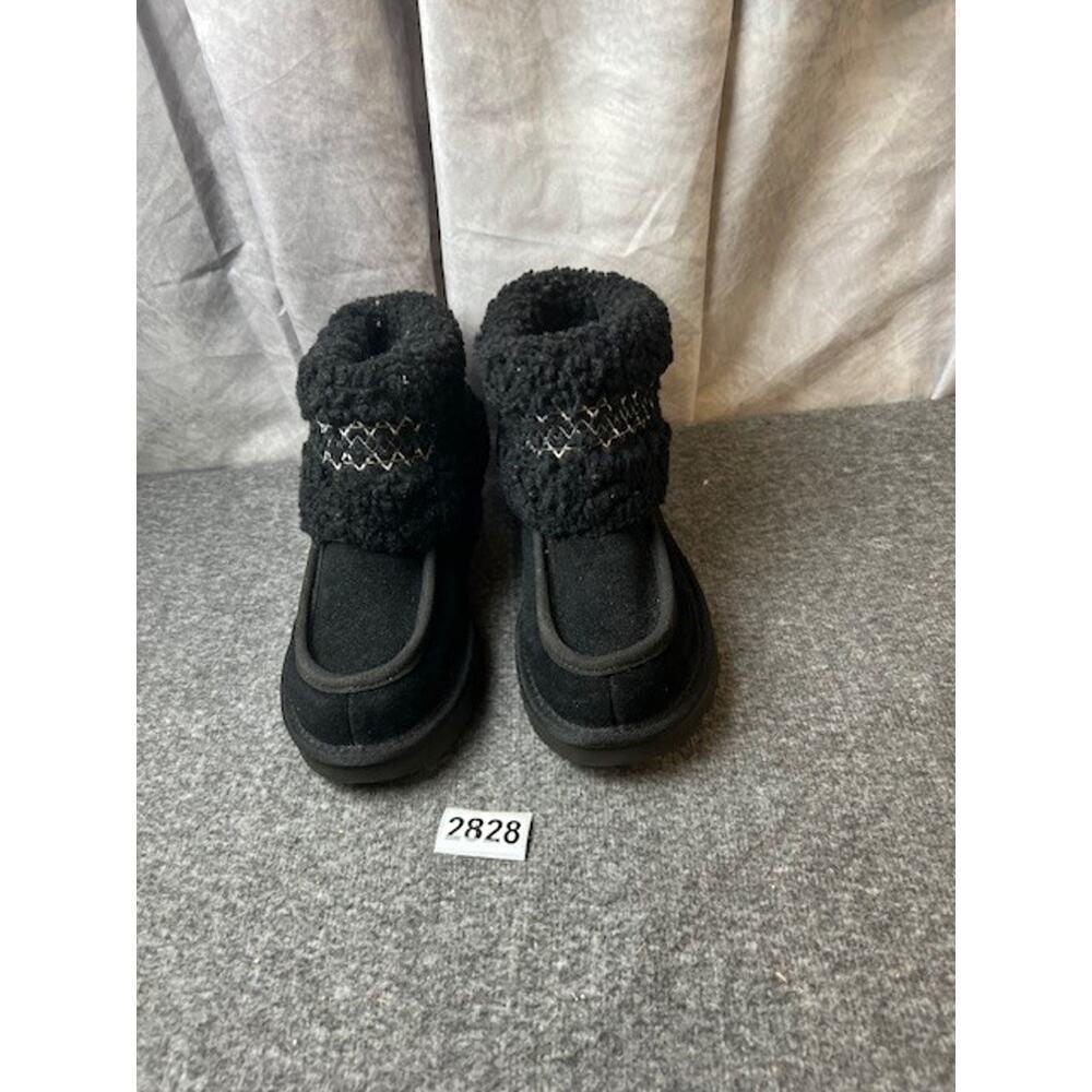 UGG Classic Ultra Mini Braid Slip-On Sheepskin Boots Booties Black 5 NEW $160 - Picture 8 of 8